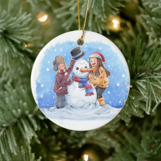 Kerstversiering 2 gezichten keramisch ornament (Boom)