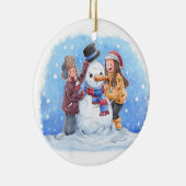 Kerstversiering 2 gezichten keramisch ornament (Rechts)