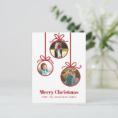 Kerstversiering 3 Foto Feestdagenkaart (Staand voorkant)