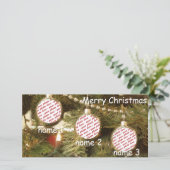 Kerstversiering (3 foto's toevoegen) feestdagenkaart (Staand voorkant)