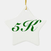 kerstversiering 5K voor runners, Star Keramisch Ornament (Achterkant)