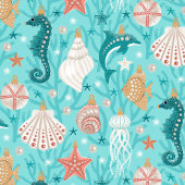 Kerstversiering aan de kust cadeaupapier