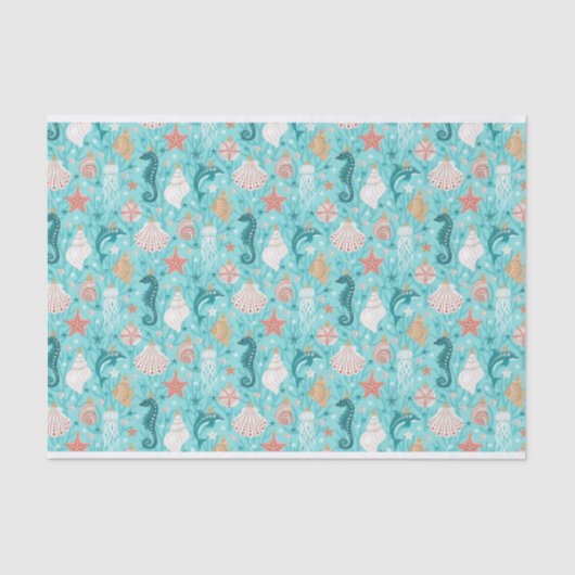 Kerstversiering aan de kust tissuepapier (Voorkant)