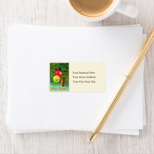 kerstversiering  adreslabel etiket (Insitu)