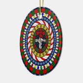 Kerstversiering afspelen keramisch ornament (Links)