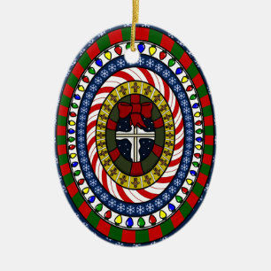 Kerstversiering afspelen keramisch ornament