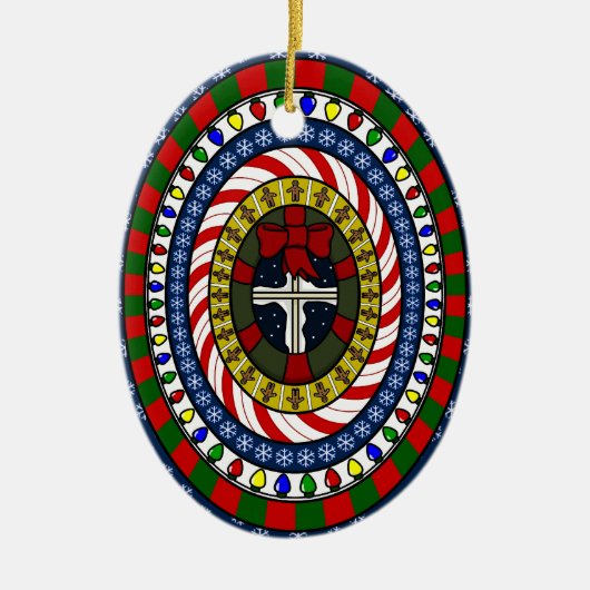 Kerstversiering afspelen keramisch ornament (Voorkant)