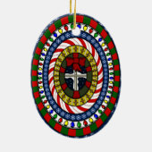 Kerstversiering afspelen keramisch ornament (Achterkant)