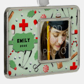 kerstversiering Afstuderen van de verpleegschool Verzilverd Omlijst Ornament (Rechts)