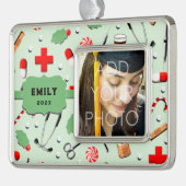 kerstversiering Afstuderen van de verpleegschool Verzilverd Omlijst Ornament (Links)