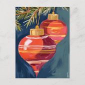 Kerstversiering Aquarel Vintage Feestdagenkaart (Voorkant)