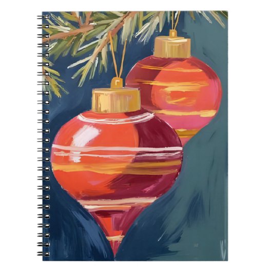 Kerstversiering Aquarel Vintage Notitieboek (Voorkant)