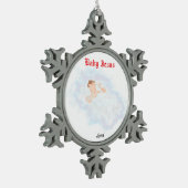Kerstversiering: Baby Jesus Tin Sneeuwvlok Ornament (Links)