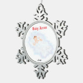 Kerstversiering: Baby Jesus Tin Sneeuwvlok Ornament (Rechts)