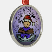Kerstversiering - Baby kerstkerstman die een boek  Metalen Ornament (Rechts)