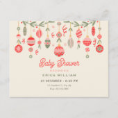 Kerstversiering baby shower kaart (Voorkant)