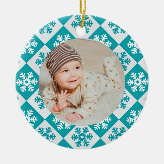 Kerstversiering - Baby's eerste kerst Keramisch Ornament (Voorkant)