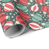Kerstversiering Baubles rood groen Cadeaupapier (Rol Hoek)