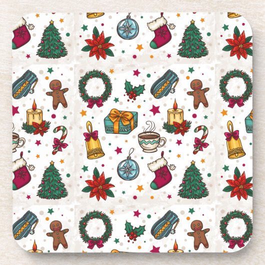 kerstversiering bier onderzetter (Voorkant)