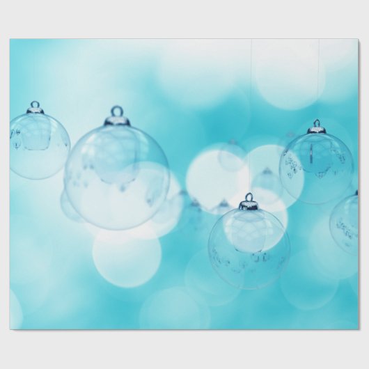 Kerstversiering blauw cadeaupapier (Vlak)