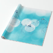 Kerstversiering blauw cadeaupapier (Uitgerold)