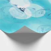 Kerstversiering blauw cadeaupapier (Hoek)