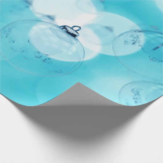 Kerstversiering blauw cadeaupapier (Hoek)