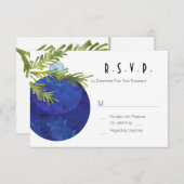 kerstversiering, blauw, weduwschap RSVP (Voorkant / Achterkant)