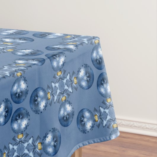 kerstversiering Blauwe Elegante Feestdagen Tablecl Tafelkleed (Voorbeeld)