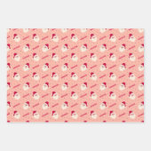 Kerstversiering, bogen en kerstman in rood inpakpapier vel (Voorkant 3)