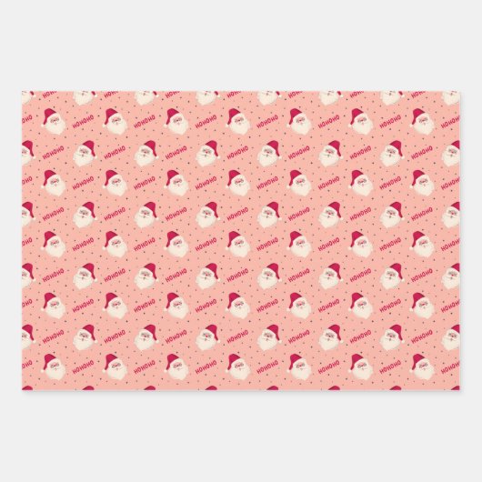 Kerstversiering, bogen en kerstman in rood inpakpapier vel (Voorkant 3)