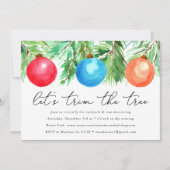 Kerstversiering boom trimmen virtuele partij kaart (Voorkant)