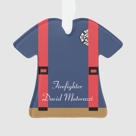 kerstversiering brandweerman ornament (voorkant)