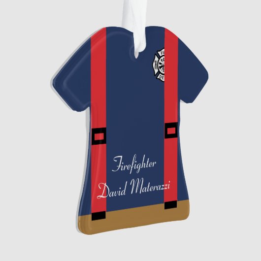 kerstversiering brandweerman ornament (voorkant)