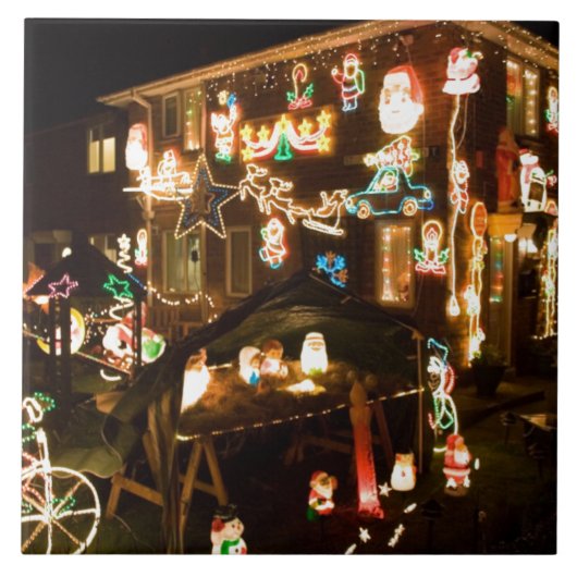 Kerstversiering buiten tegeltje (Voorkant)
