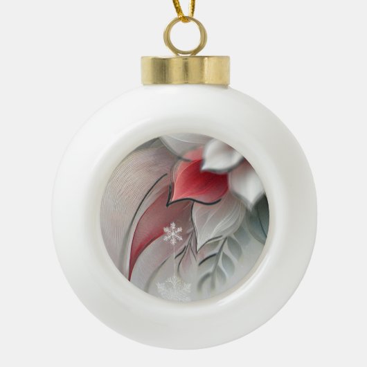 Kerstversiering cadeau met moderne bloemsierkunst keramische bal ornament (Voorkant)