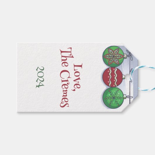 kerstversiering cadeaulabel (Voorkant (Horizontaal))