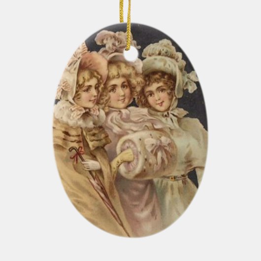  kerstversiering Carolers Keramisch Ornament (Achterkant)