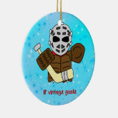 Kerstversiering, Cute Hockey Goalie Keramisch Ornament (Rechts)