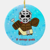 Kerstversiering, Cute Hockey Goalie Keramisch Ornament (Achterkant)