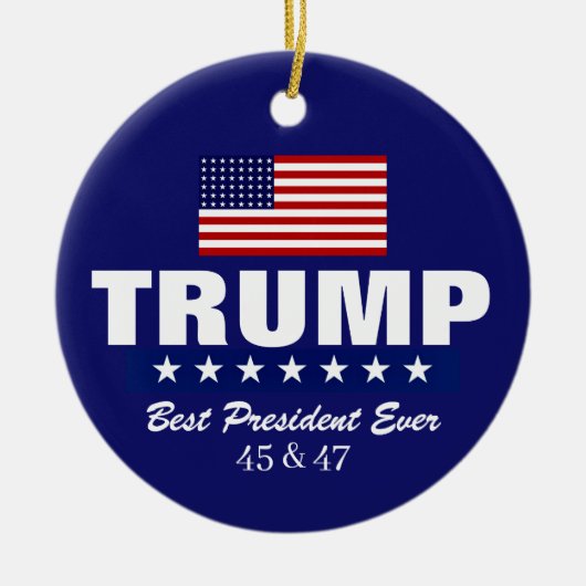 KERSTVERSIERING DONALD TRUMP 2020 KERAMISCH ORNAMENT (Voorkant)