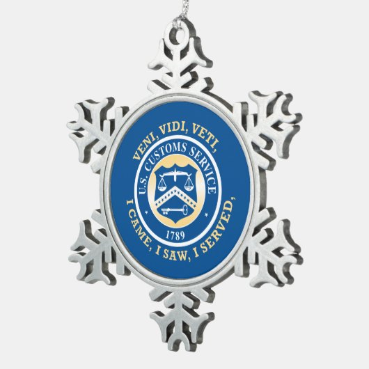 kerstversiering douanedienst Verenigde Staten Tin Sneeuwvlok Ornament (Rechts)