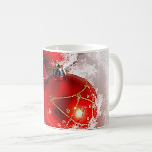 Kerstversiering en -Cadeau in sneeuw Koffiemok (Voorkant rechts)