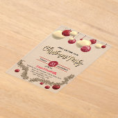 Kerstversiering en sneeuw acryl uitnodigingen (Laagn)