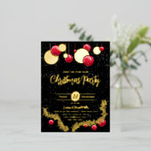 Kerstversiering en sneeuw folie feestdagen briefkaart (Staand Voorkant)