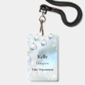kerstversiering en sneeuwvlokken badge (Voorzijde met lanyard)