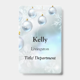 kerstversiering en sneeuwvlokken badge