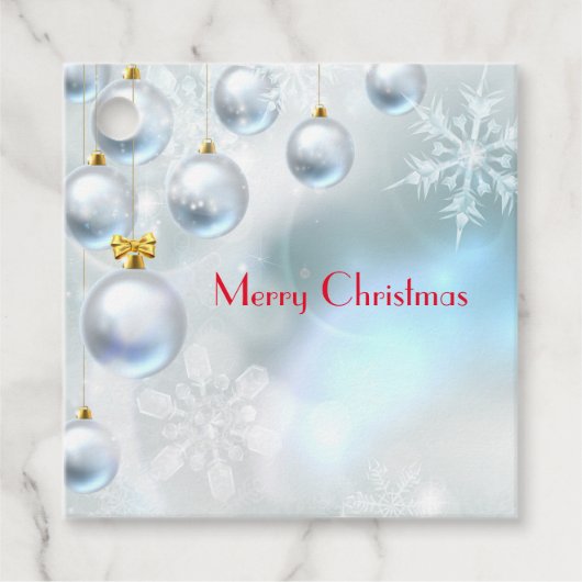 kerstversiering en sneeuwvlokken bedankjes labels (Voorkant)