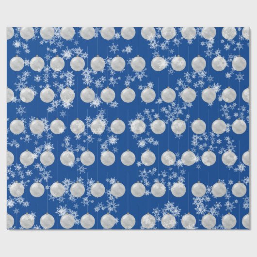 kerstversiering en sneeuwvlokken cadeaupapier (Vlak)