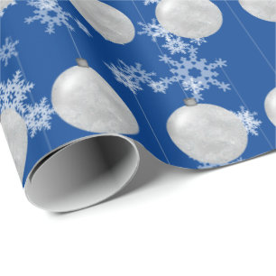 kerstversiering en sneeuwvlokken cadeaupapier